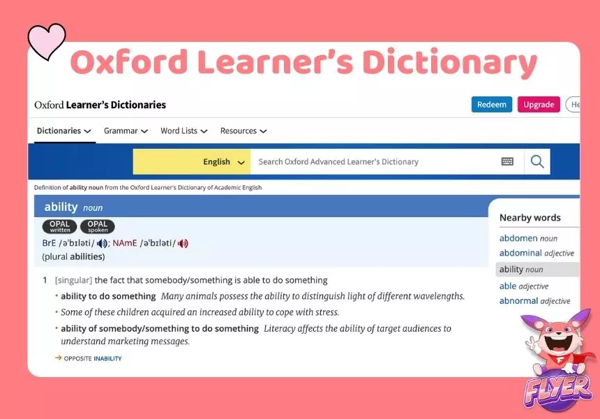 Web tra phiên âm tiếng Anh Oxford Learner’s Dictionary