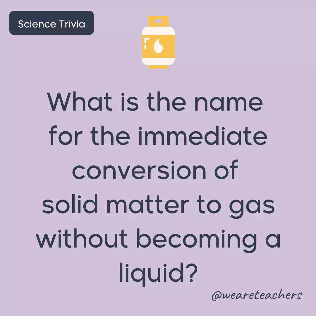 Tên gọi của sự chuyển ngay chất rắn thành chất khí mà không trở thành chất lỏng?
