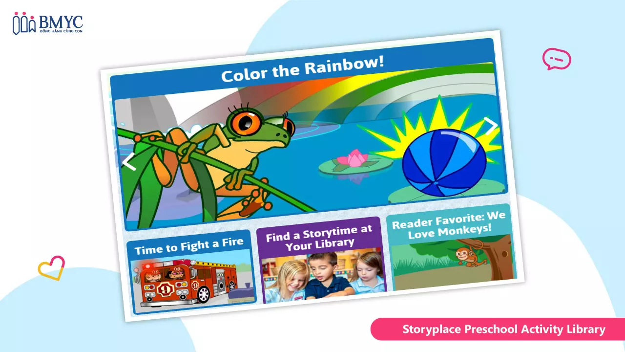 Web đọc sách tiếng Anh Storyplace Preschool Activity Library