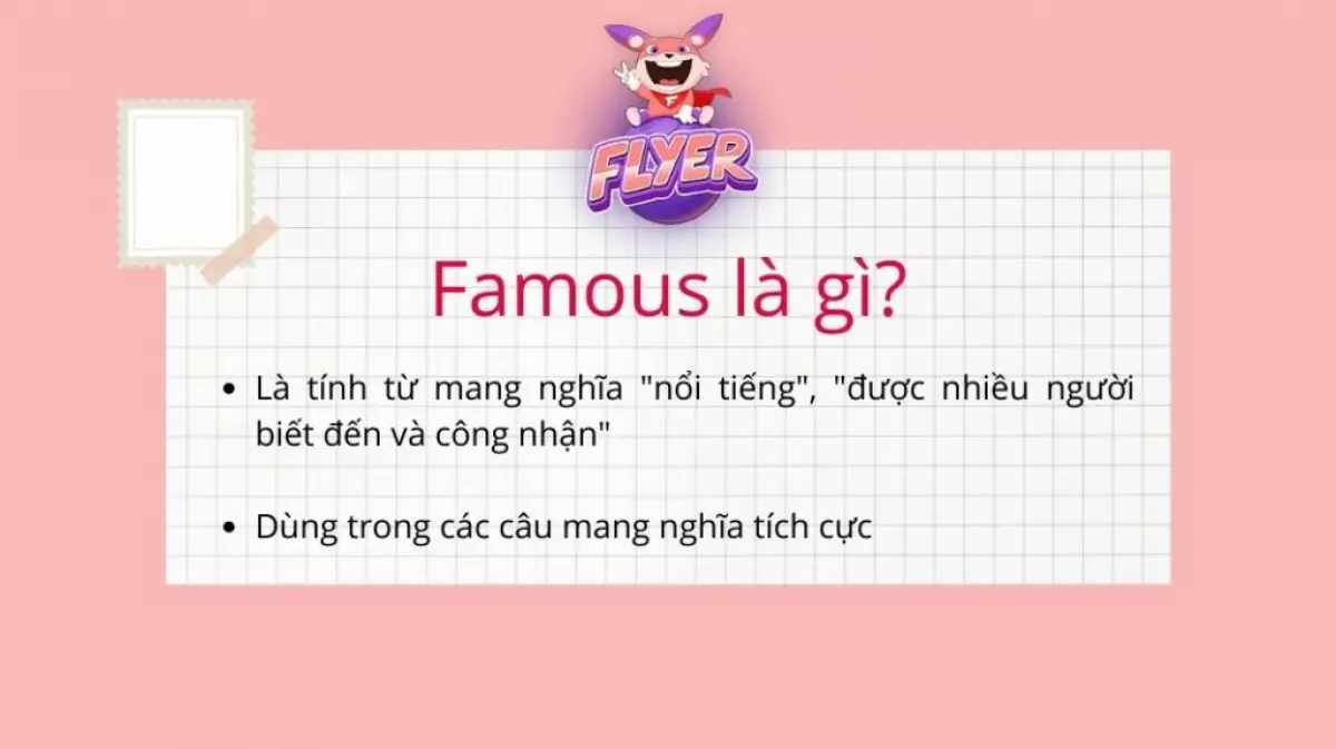 Định nghĩa về “famous”