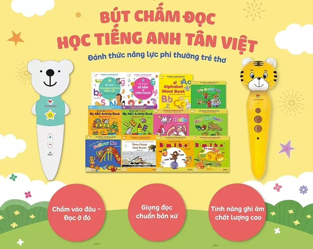 Bộ sản phẩm bút chấm đọc học tiếng Anh Tân Việt
