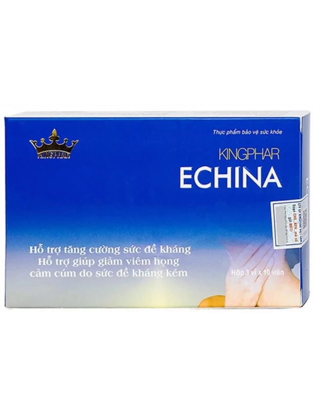   Viên uống Echina Kingphar: Giúp tăng cường sức đề kháng và giảm viêm họng, cảm cúm