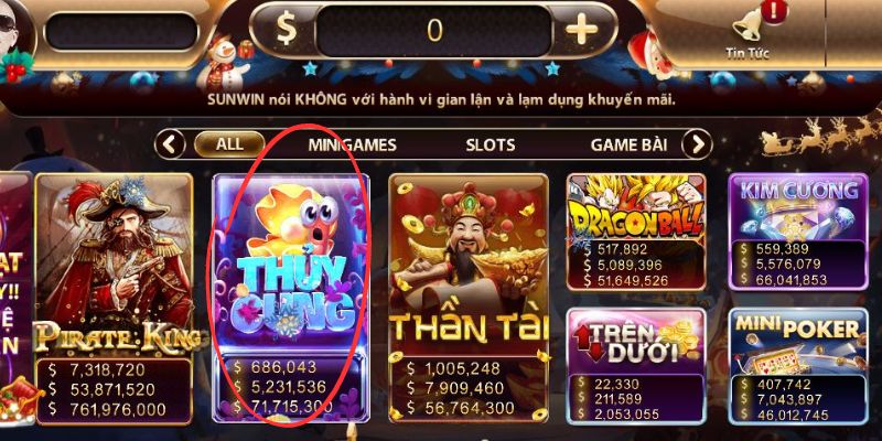 Thủy cung là một phiên bản slot hấp dẫn tại Sunwin